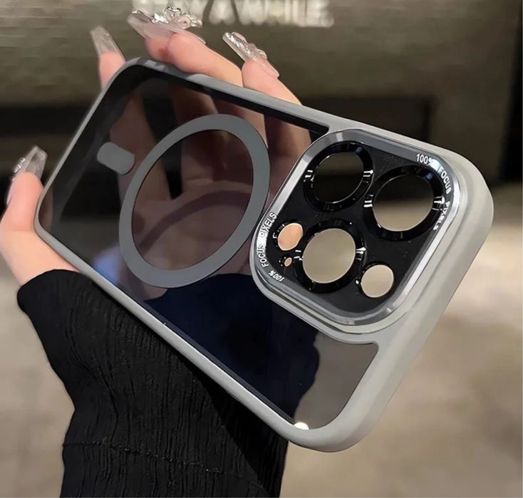 Iphone 13/14/15/16/17 PRO MAX PLUS AIR Husa Magsafe Spate Fumuriu Came