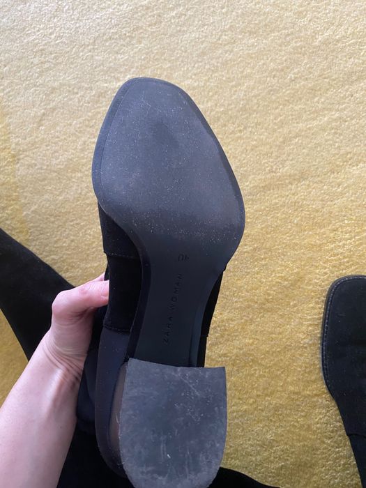 cizme peste genunchi piele intoarsa zara