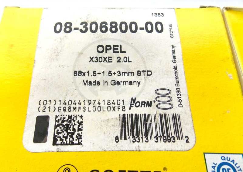 Segmenti Motor Opel 2.0 Cod X30XE