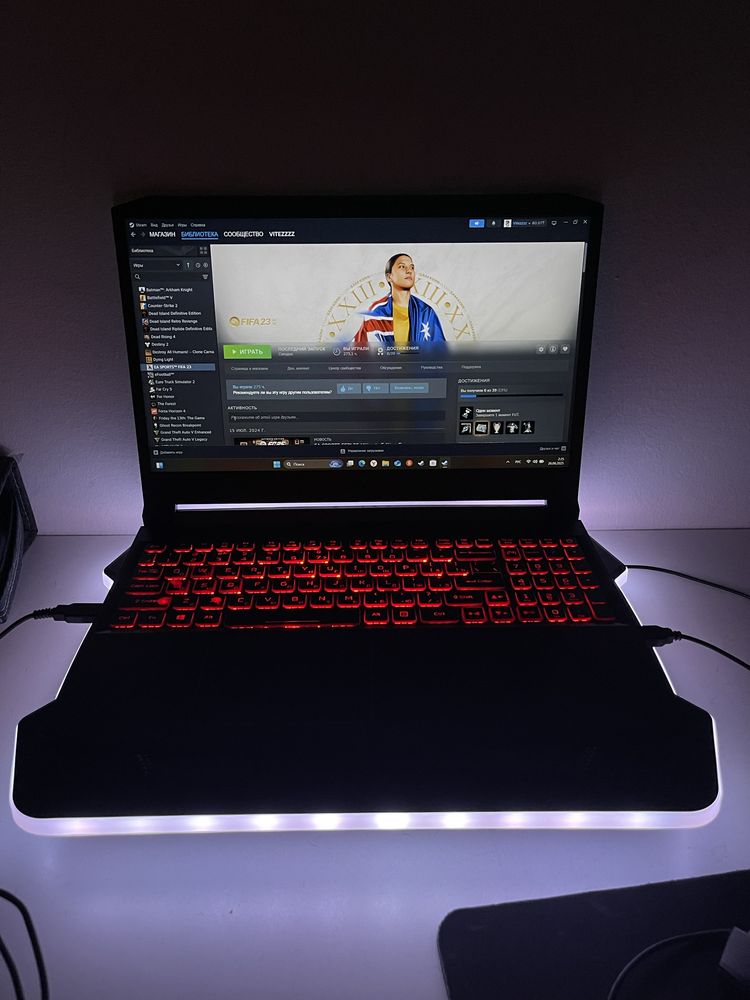 Acer nitro 5/ Ryzen 5 в отличном состояний + Steam аккаунт с 50 играми