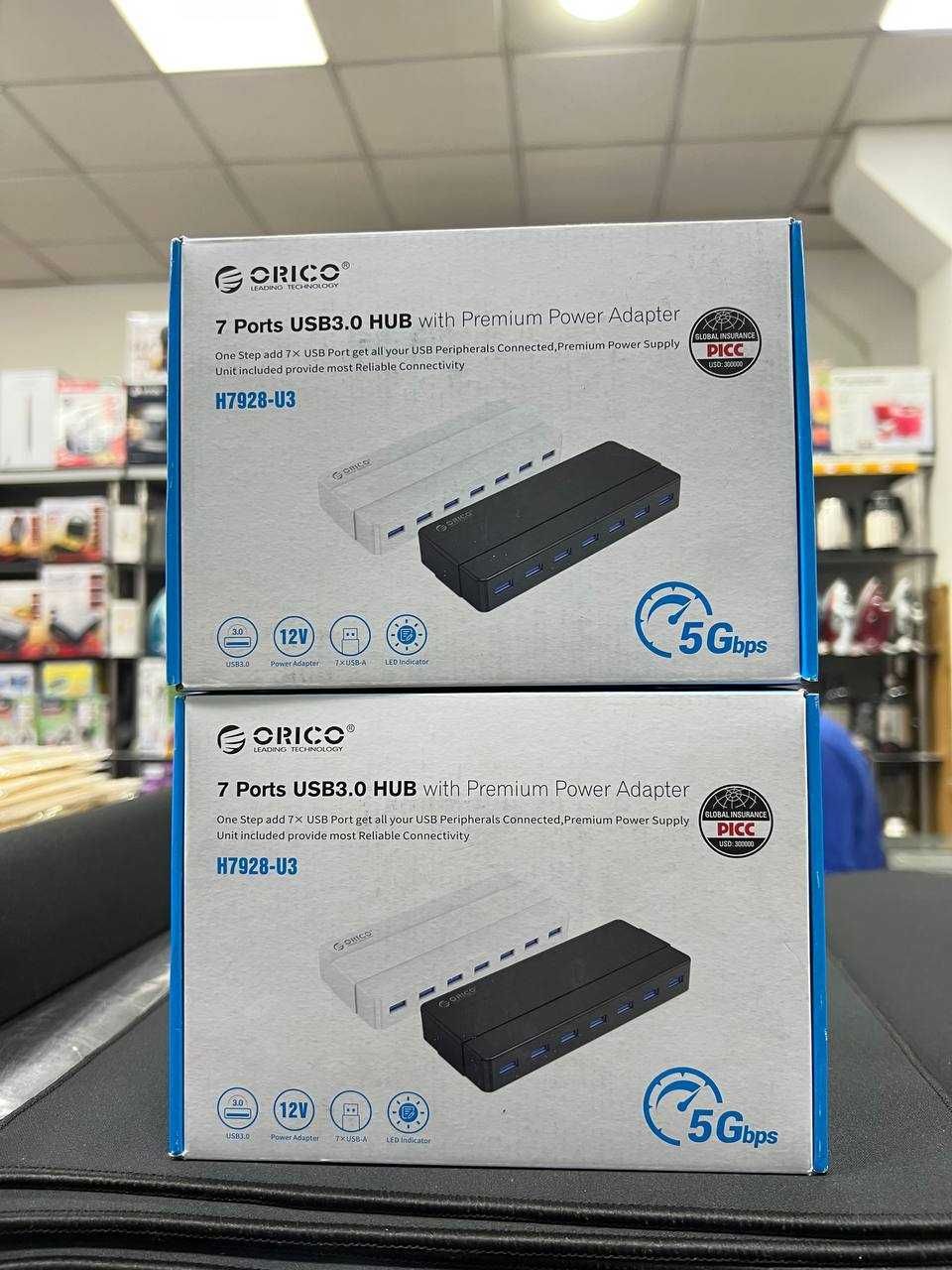 a28electronics Новый usb 3,0 orico 7 портов с дополнительным питанием