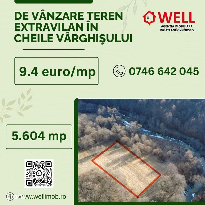 De vânzare teren extravilan în Cheile Vârghişului