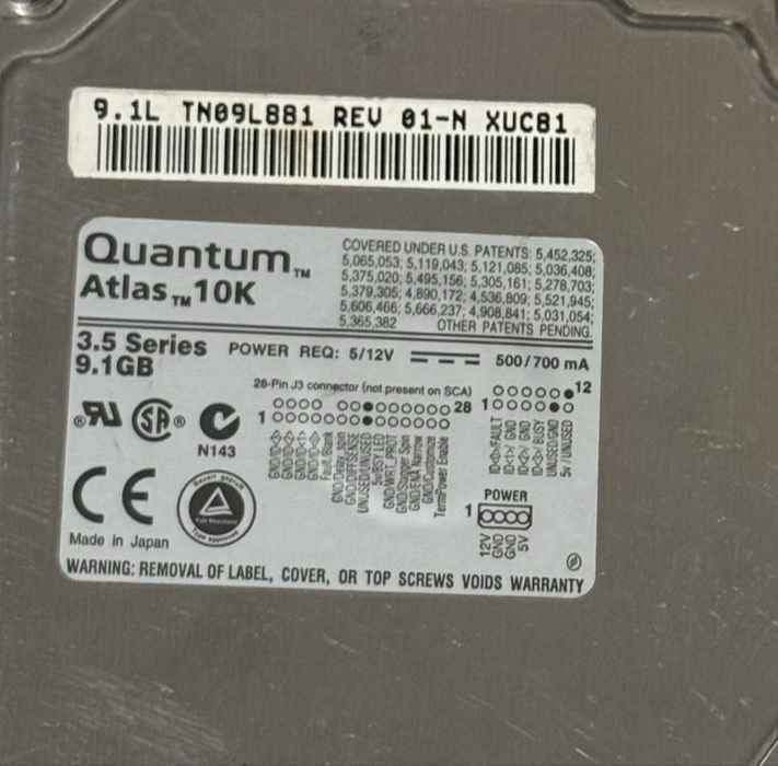 Hard disk HP Atlas Hewlett Packard 10K 3.5" SCSI 9.1 10K RPM