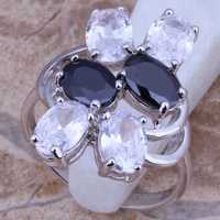 Vând inel dama nou finuț placat cu argint ștantat 925 model cu pietre