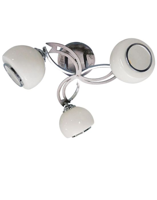 Plafoniera tip lustra Polarys KL 5859, 3 x E27, crom + maro + alb, cla