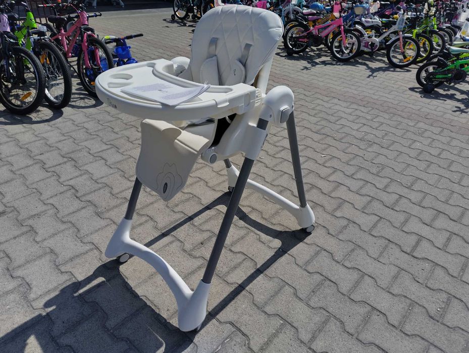 MONI Кожен стол за хранене RICO бял