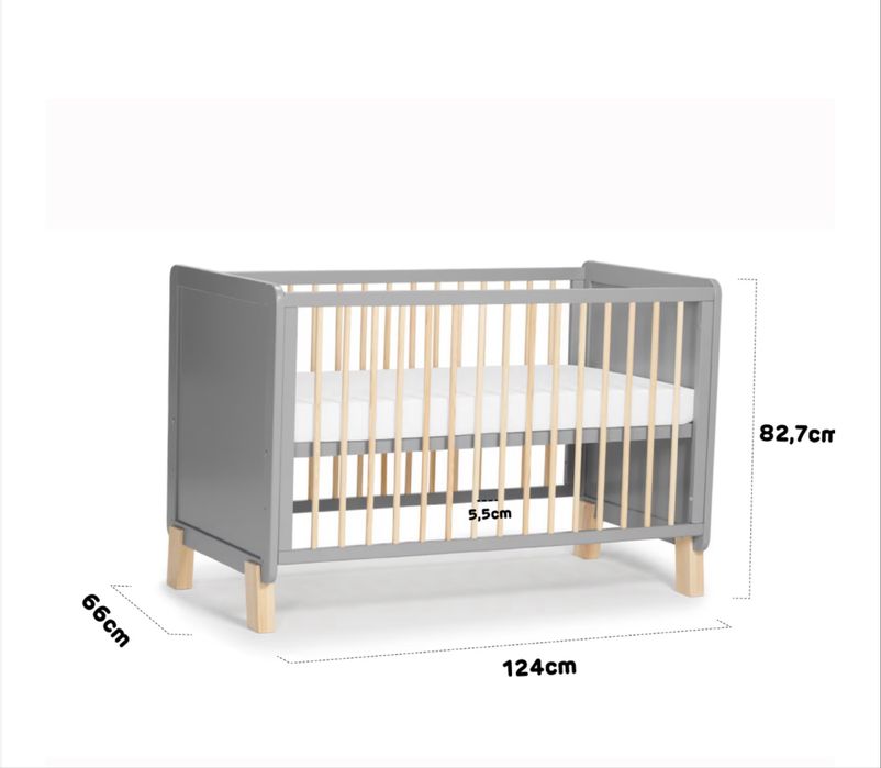 Patut din lemn Kinderkraft NICO, Gri
