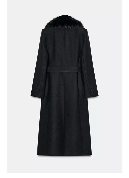 Палто ZARA с яка от косъм