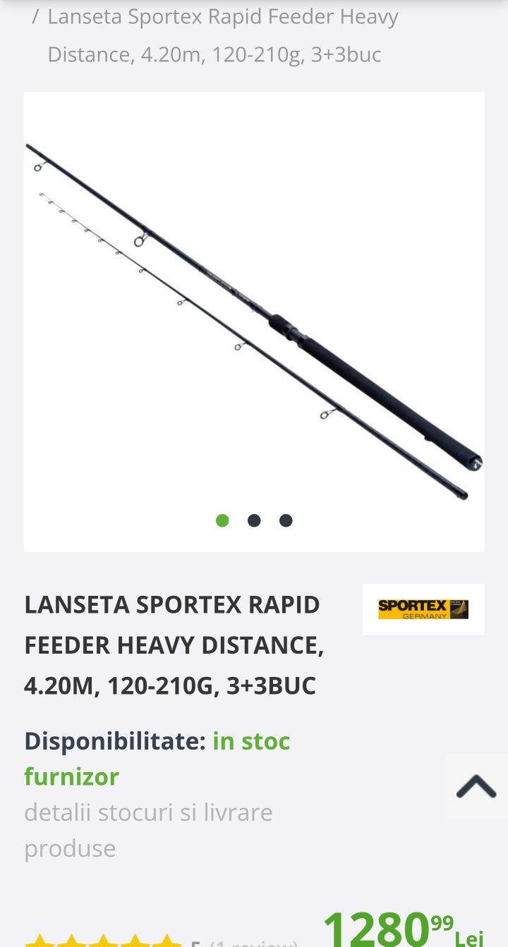 Vând lanseta feeder sportex 4.20m