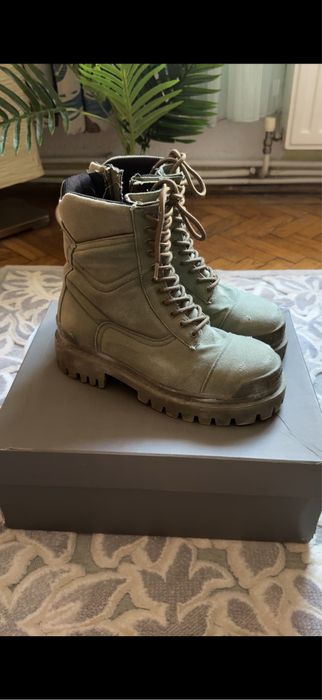 Balenciaga Khaki Strike Boots