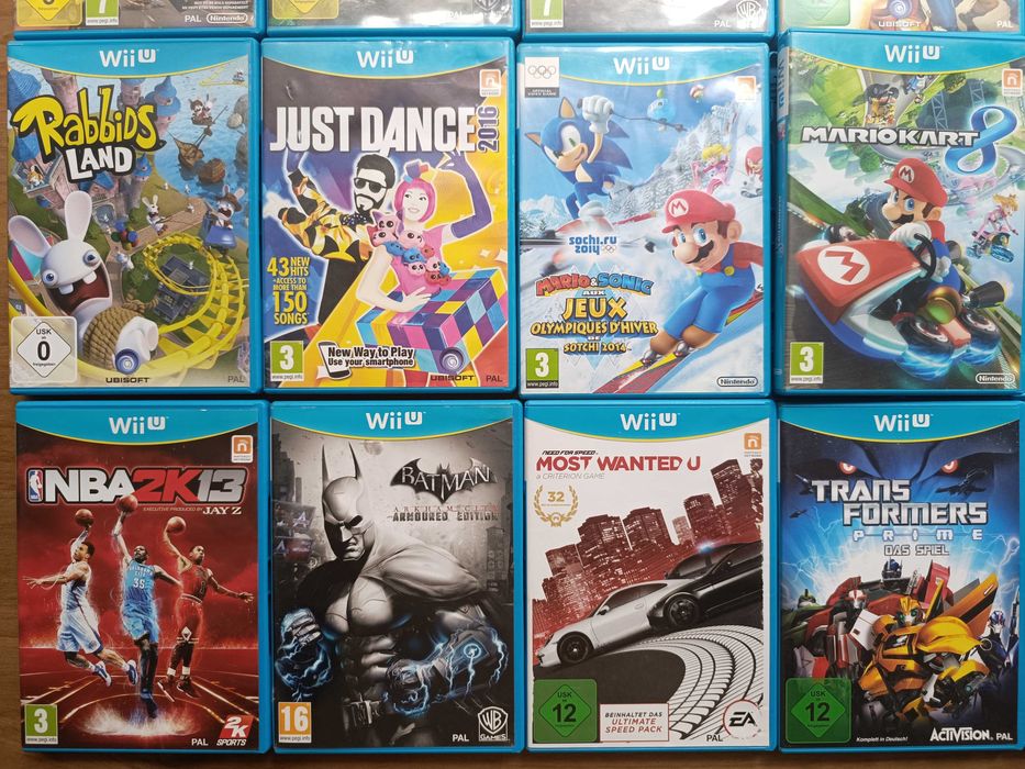 WiiU Mario Sonic Lego Just Dance Avengers Batman Transformers NFS NBA