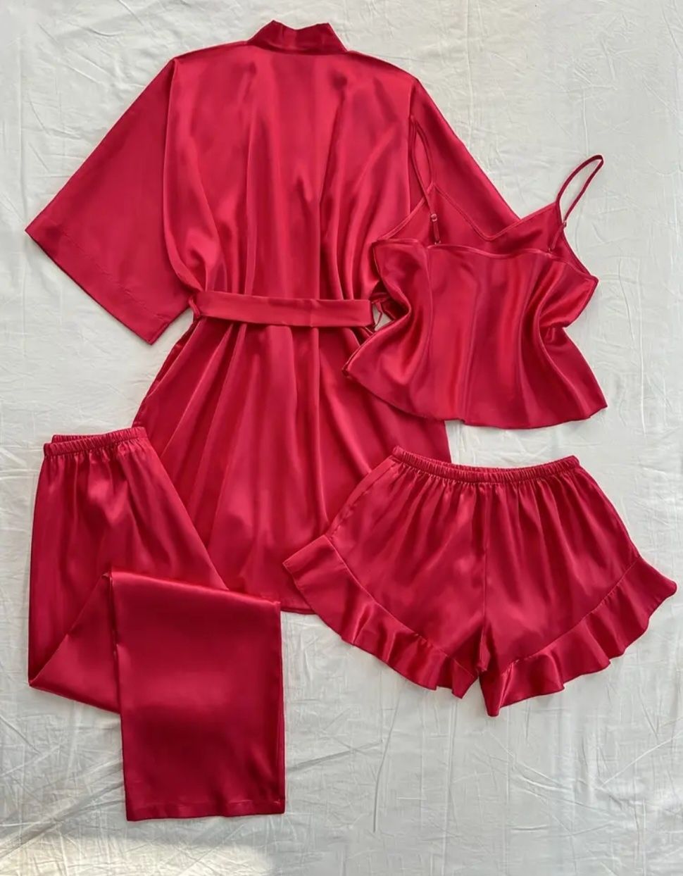 Set pijama satinată 4 piese