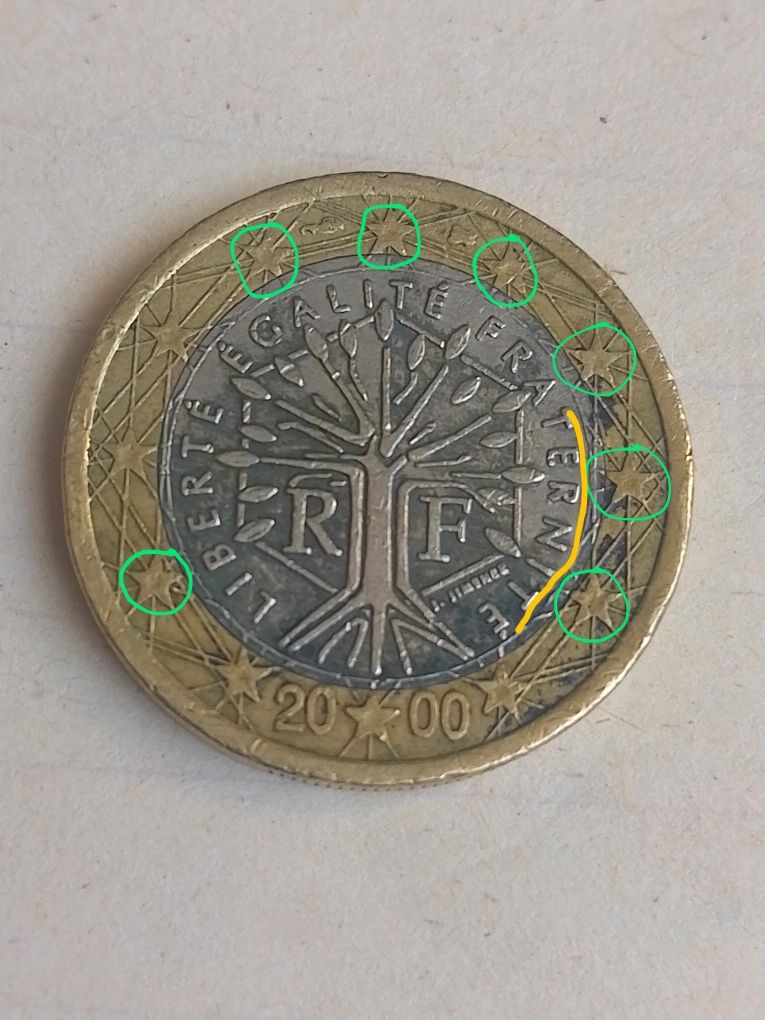 1  euro.  Франция -2000г.
