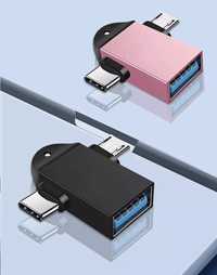 новый Переходник 2 в 1  OTG Type-C Micro usb