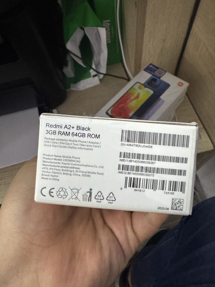 Redmi A2+. Black  3/64. Yangi ochilmagan
