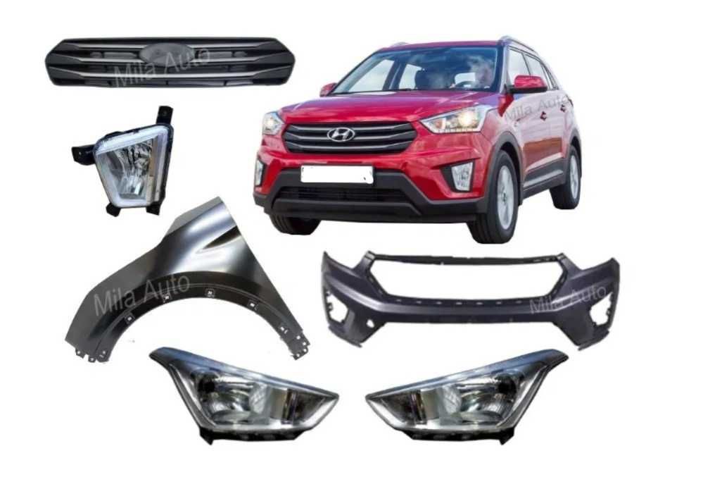Капот бампер крыло телевизор фара решетка Hyundai Creta 16-20 крета
