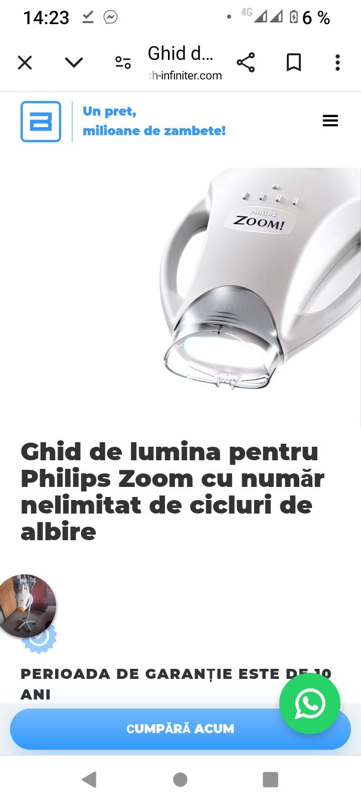 vând lampă albit dinți, zoom Philips