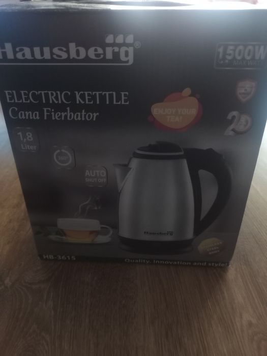 Cana fierbator, inox, Hausberg HB-3615, 1500 W, 1.8 litri