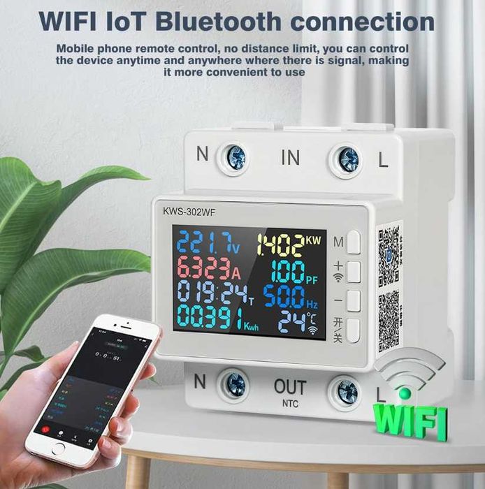 Contor de electricitate WiFi Tuya Smart 220V