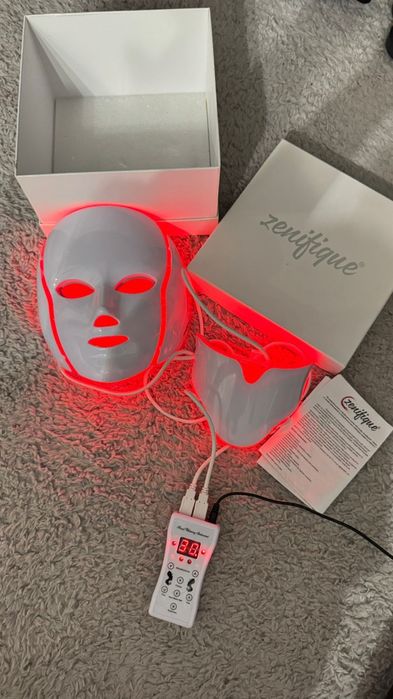 Masca LED Zenifique – 7 culori + microcurenți – pentru față și gât – c