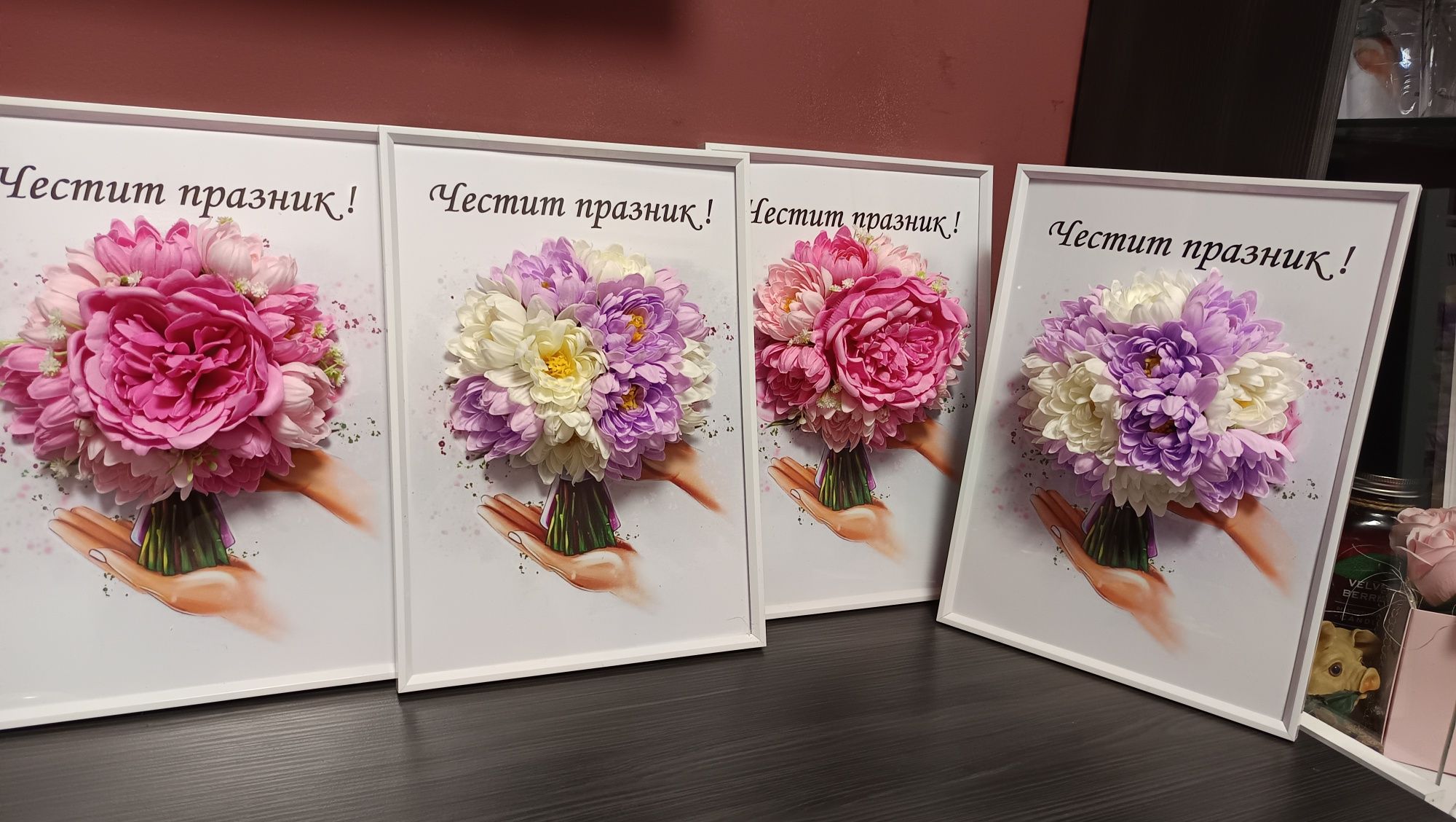 3д рамка със сапунени цветя