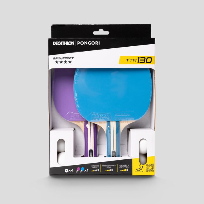 Set 2 Palete Ttr 130 Spin 4* Ittf - produs resigilat Decathlon
