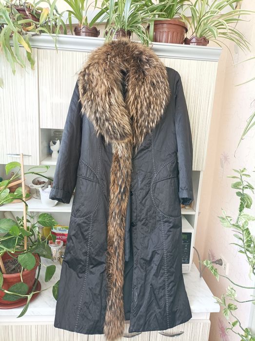 Пальто-шуба с мехом р.50-52