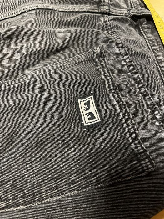 Оригинални мъжки streetwear дънки Obey Jeans W32 Black Washed