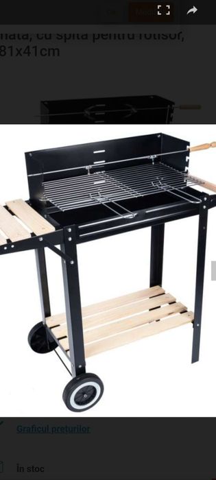 Gratar nou barbecue mobil cu spatiu depozitare