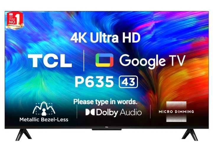 Телевизор TCL 43/50/55/65/75 4K Ultra HD, черный, СМАРТ ТВ, Google TV.