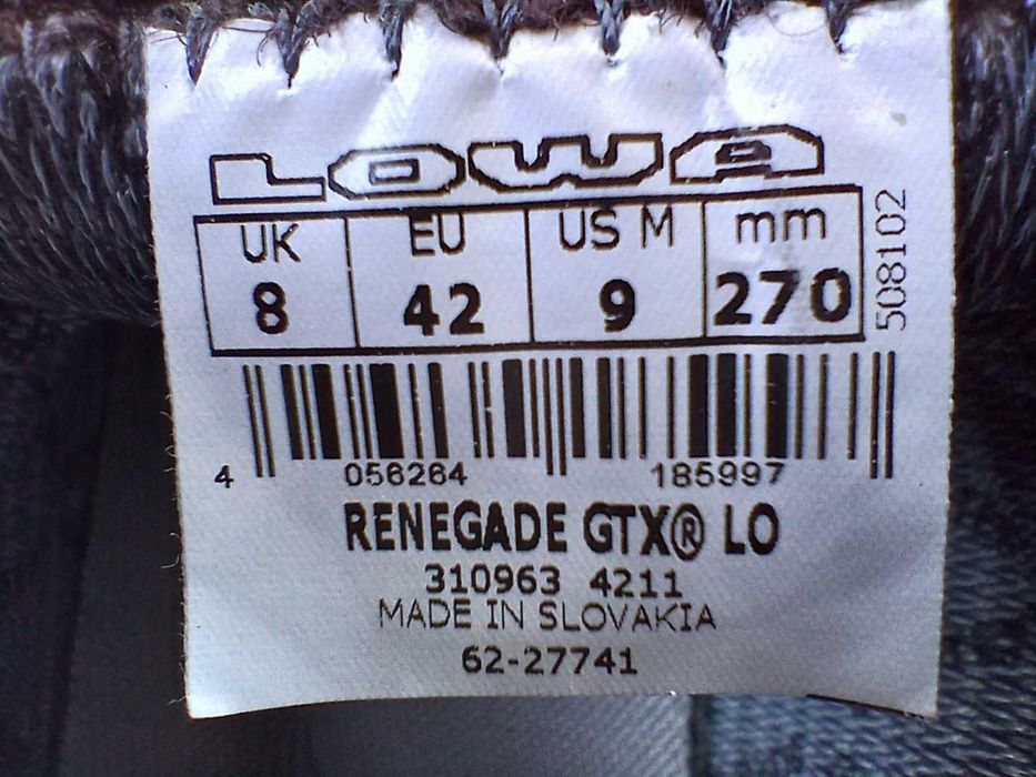 Lowa Renegade GTX Low / 42 Номер /