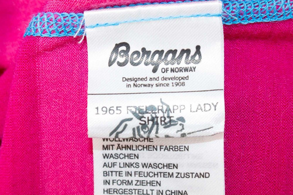 Bergans дамска блуза от мериносна вълна розово райе термо блуза L