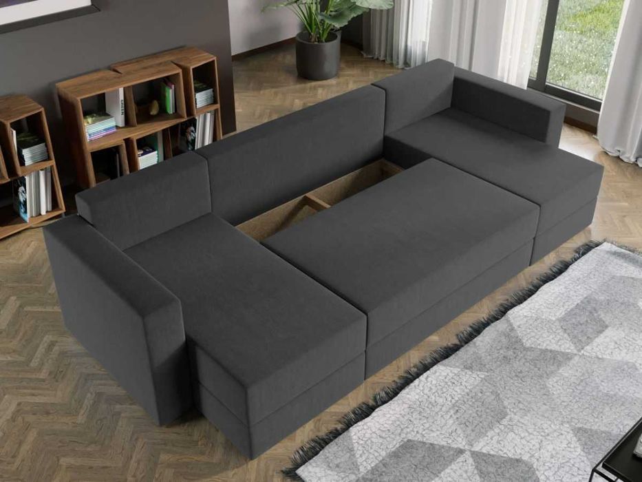 Coltar U Extensibil cu lada Alfa gri inchis - Transport Gratuit