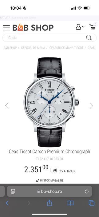 Ceas Tissot Carson Premium