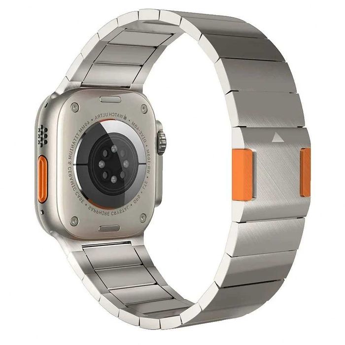 Curea metalica ceas Apple Watch Ultra / Ultra 2 49mm titanium orange