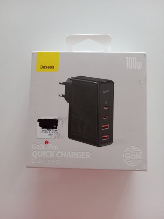 Baseus GaN2 Pro бързо мрежово зарядно, 100W, USB/ USB-C, Quick Charge