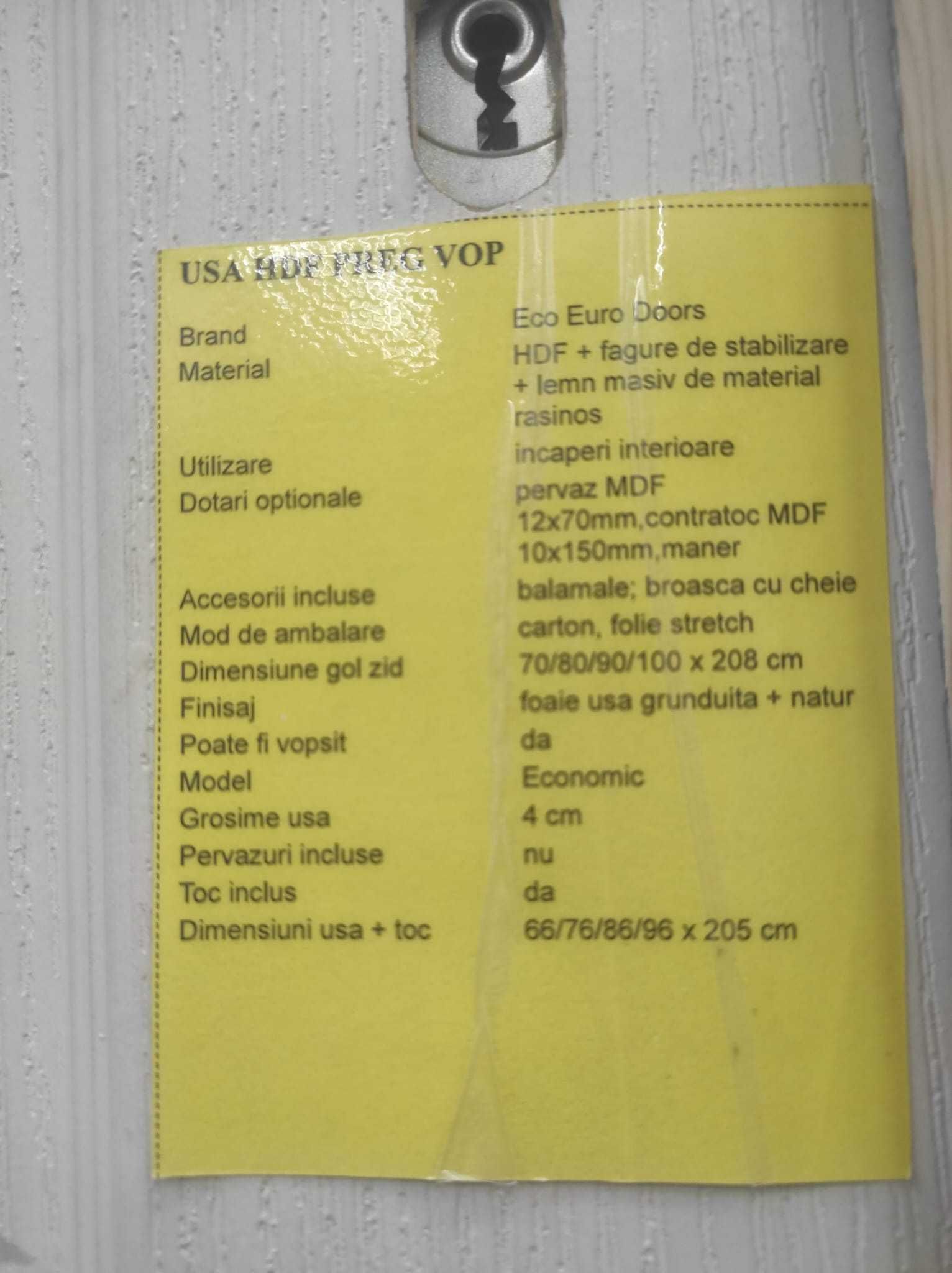 Uși albe NOI 82x210, cu toc. Impecabile!