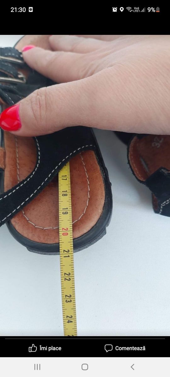 Sandale ricosta piele romane  marimea 32. 20 cm