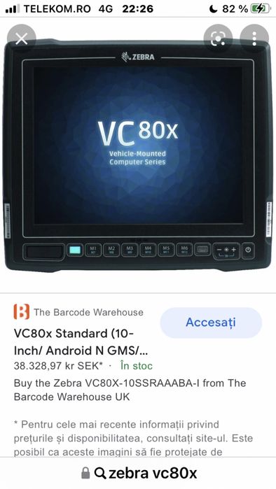 Zebra vc80 x scanner