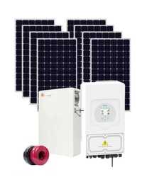 Автономна соларна с-ма 5.5 kW + Deye 5 kw + 5.12 kwh батерия-Трифазна