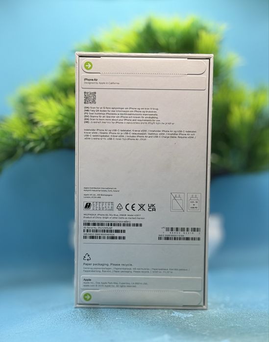 НОВ!!! Apple iPhone Air, 256GB, 5G, Sky Blue