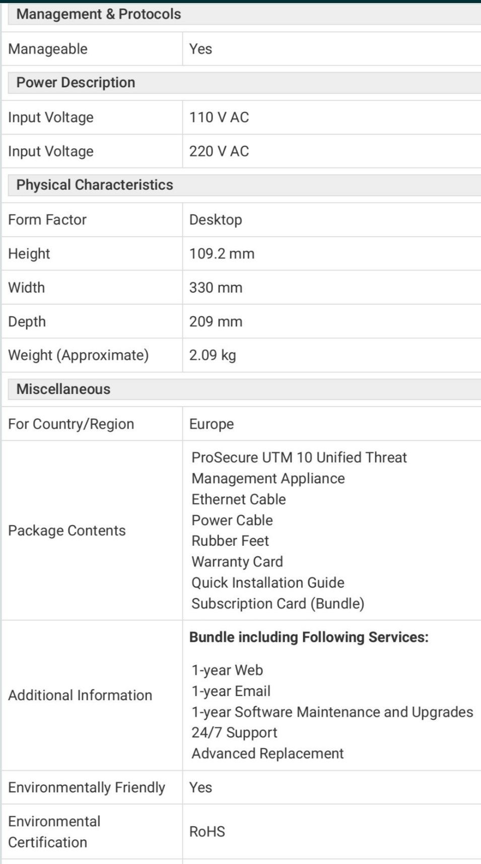 Router NOU
NETGEAR Prosecure
UTM10EW-100EUS