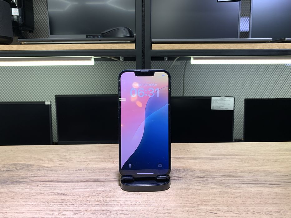 iPhone 13, 128 GB, АКБ81%, синий, пятна и трещина на экране, 1111/А10