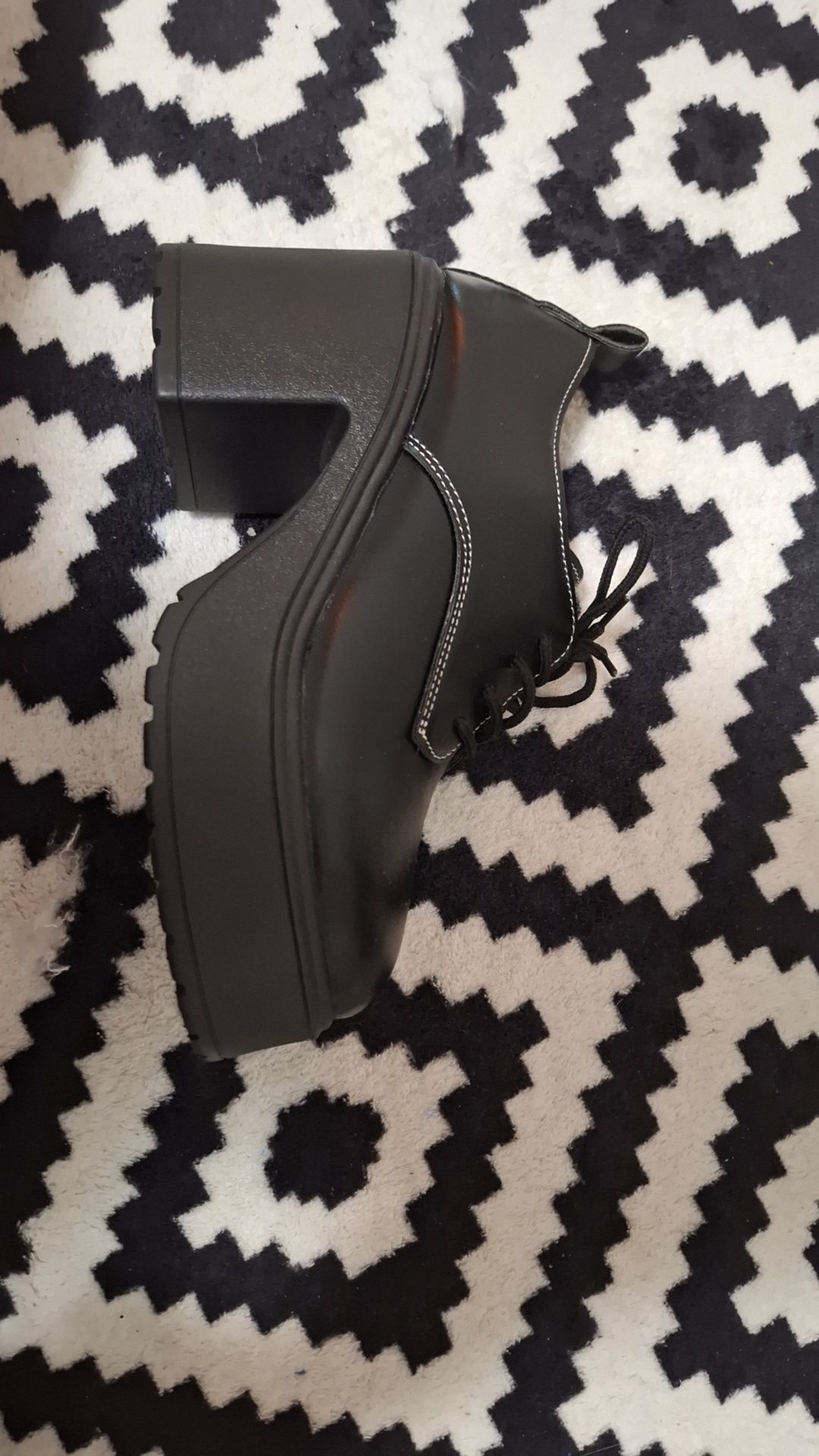 Papuci/Pumps Oxford eleganti pentru femei, pantofi cu toc gros, cu pla