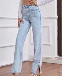 джинсы свелые трендовые новые с разрезом по бокам Турция