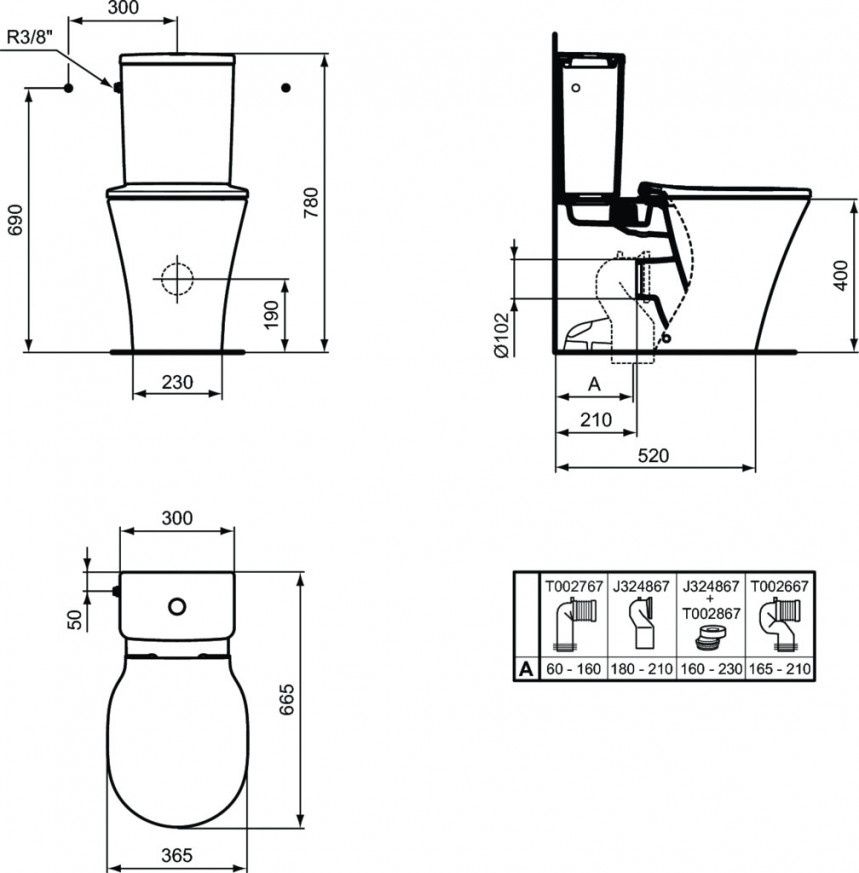 IDEAL STANDARD CONNECT AIR AquaBlade Пълен комплект моноблок казанче