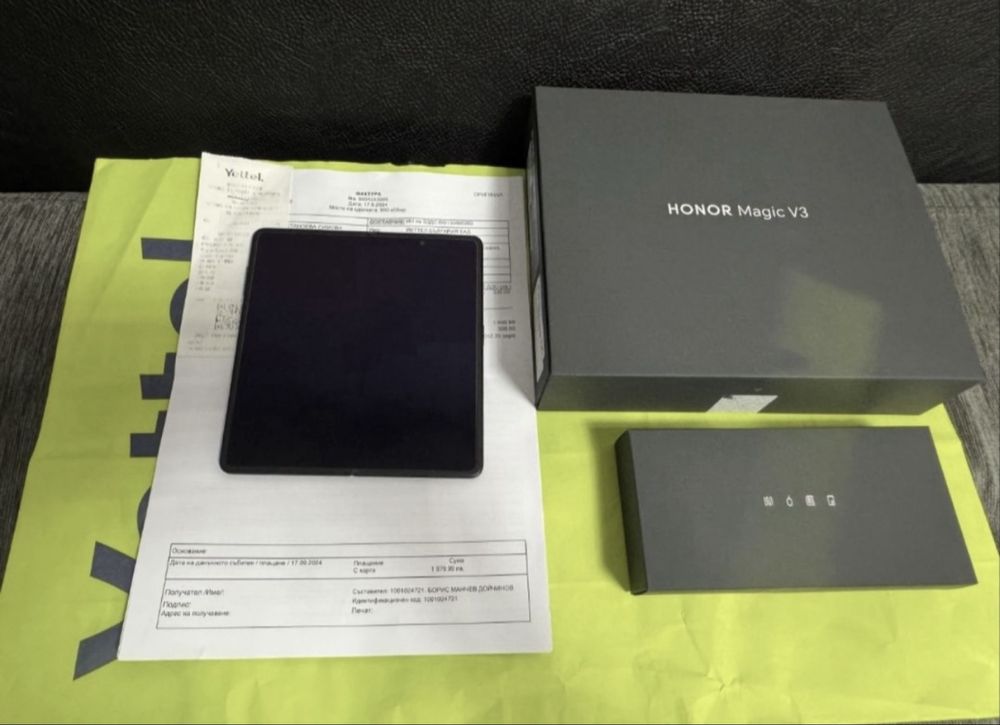 КАТО НОВ 512GB Honor Magic V3 Yettel Гаранция 2027 г. Green