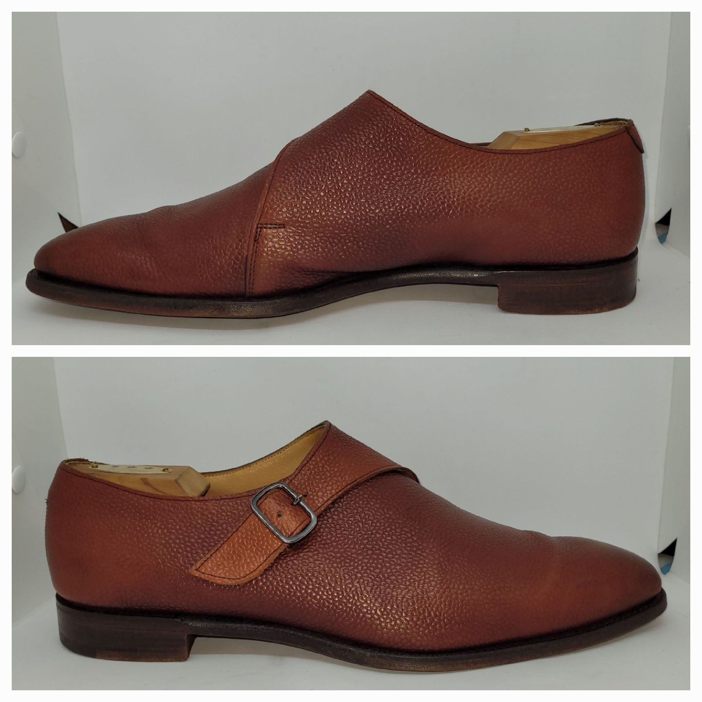 Joseph Cheaney Oxted Monk Shoe in Bronze Rub Off Grain, UK 10 F