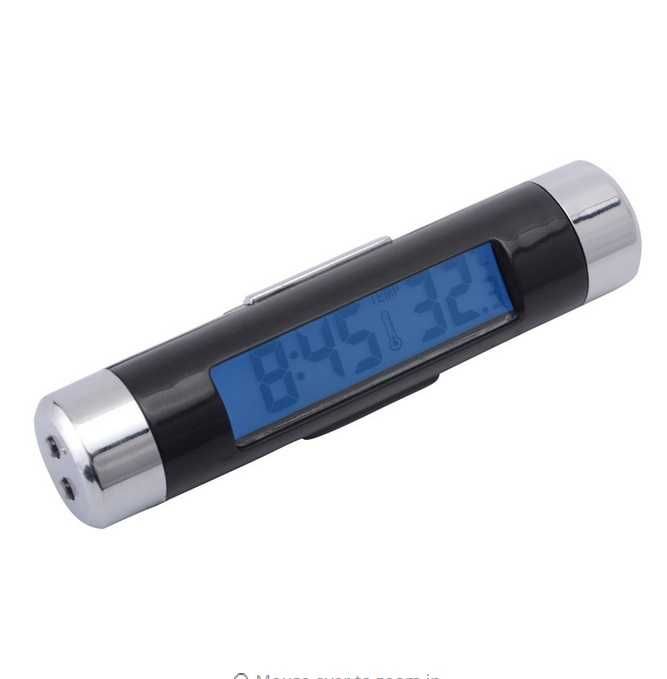 Часовник с термометър за кола дигитален електронен LCD 2в1 автомобил