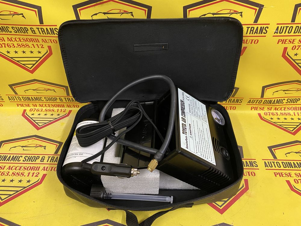 Compresor auto umflat roti kit pana original Toyota 120w cu husă
